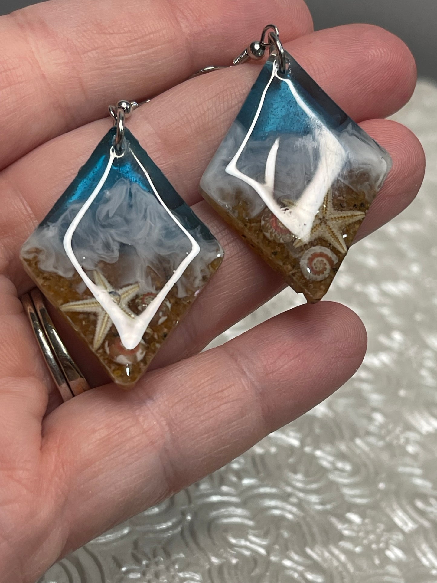 Ocean Beach Vibes Diamond Dangle Earrings