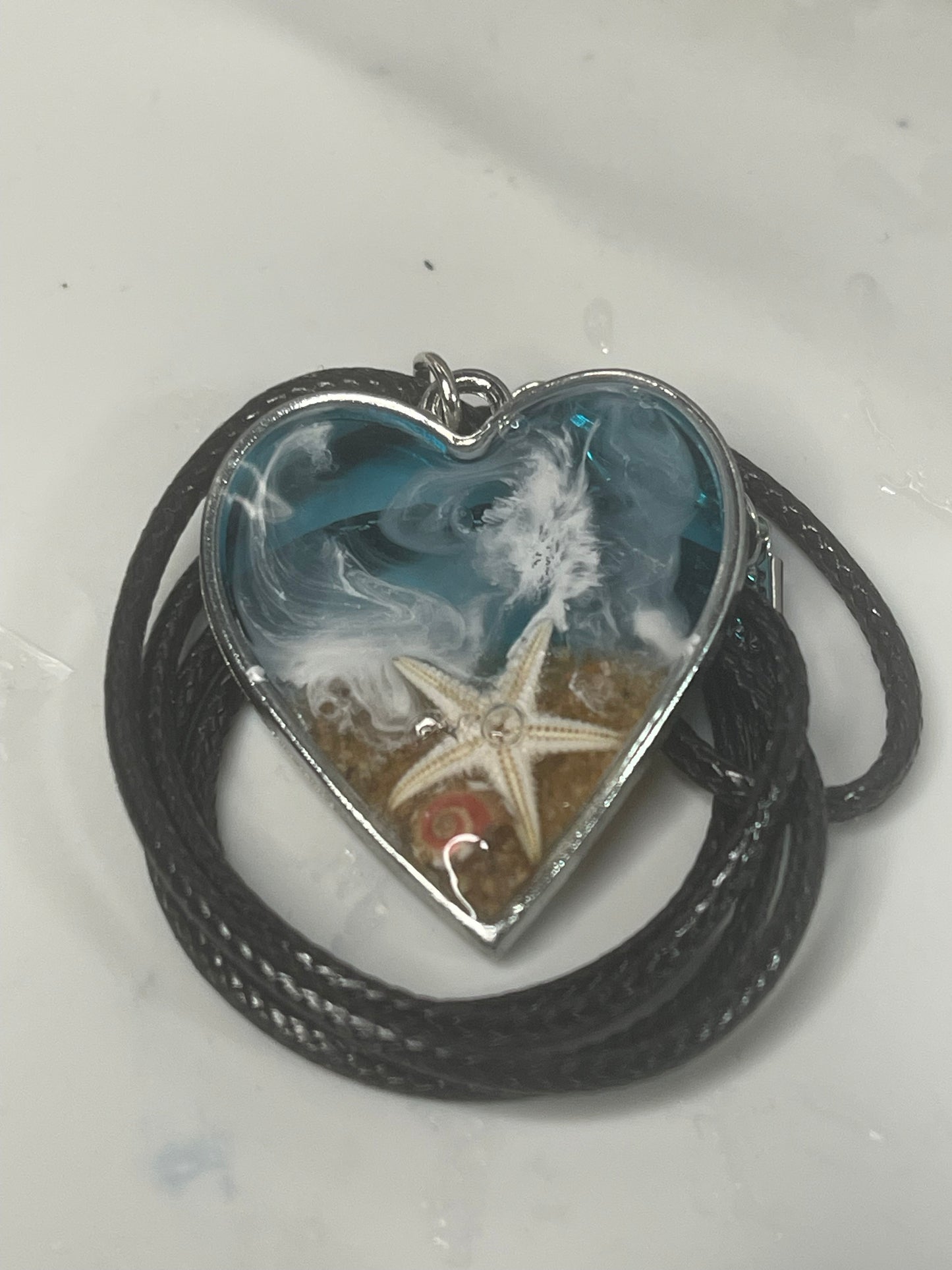 Ocean Waves Beach Vibes Pendant Necklace