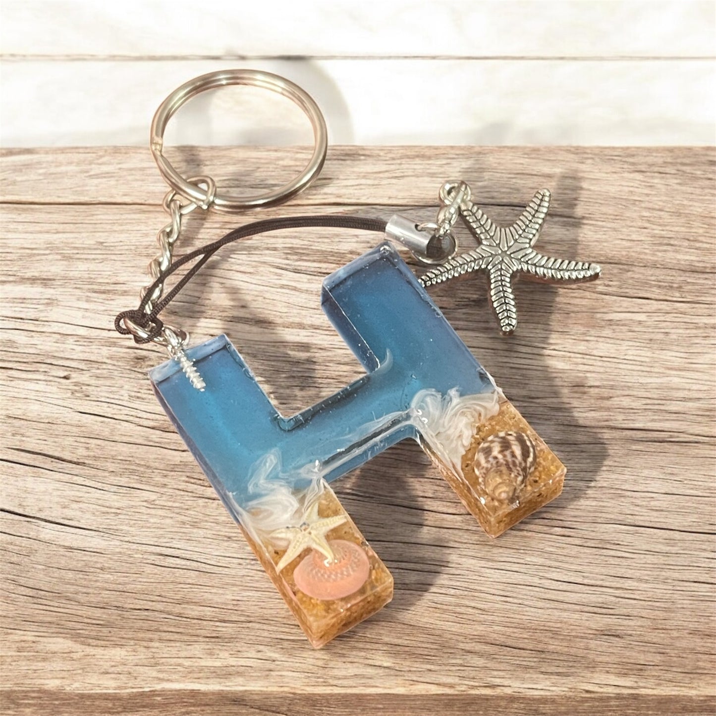 Ocean Beach Vibes Alphebet Letter Keychain w/Thank you card
