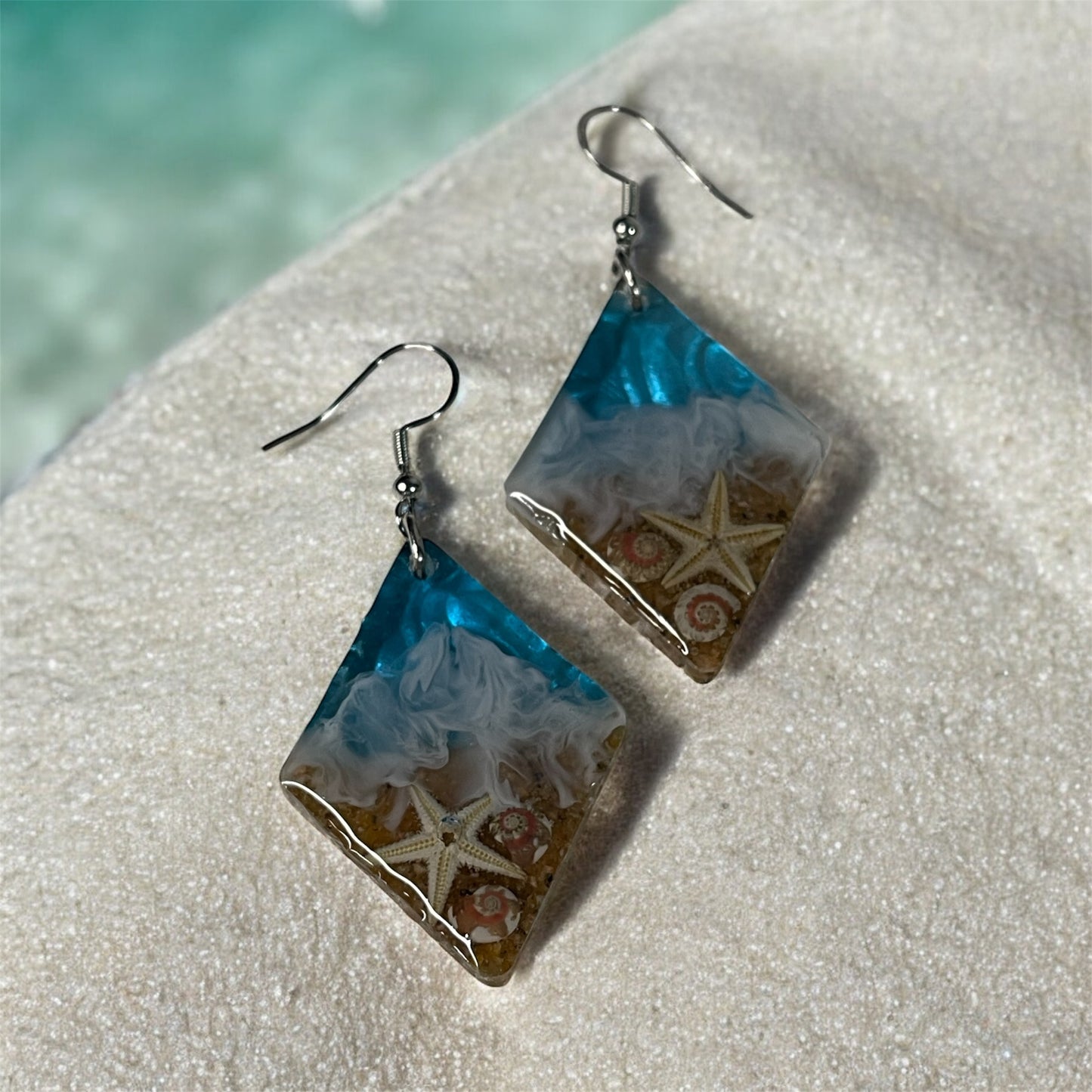 Ocean Beach Vibes Diamond Dangle Earrings